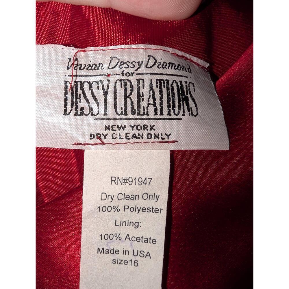 Dessy Collection Maroon Satin Gown Size 16 - Picture 4 of 6